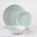 Restaurante 12 PCs Conjuntos de tableware com cor azul